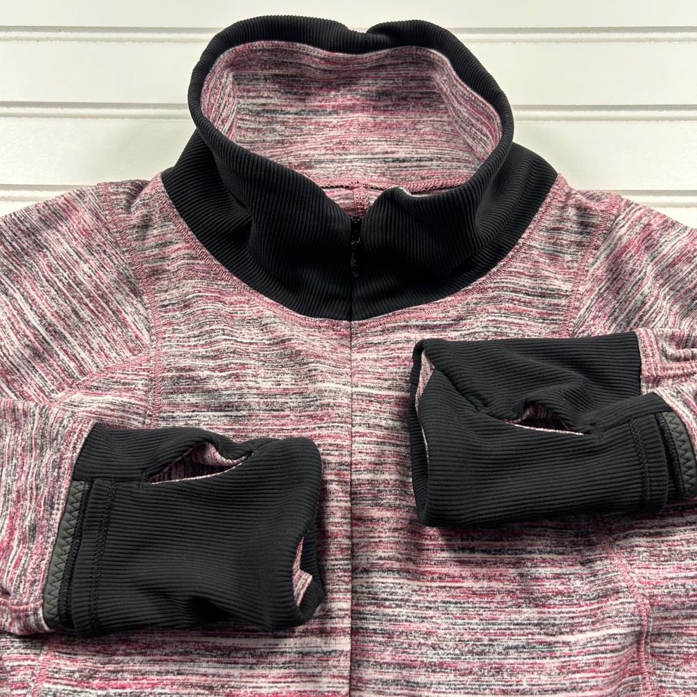 Lululemon Runderful 1/2 Zip Womens 8 Space Dye Camo Berry Rumble Multi Blk Rulu